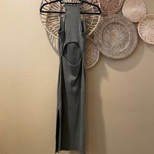 Army green midi tight dress